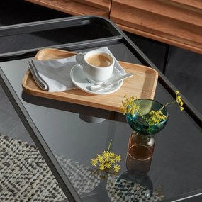 Kave Home Duilia Zwarte Keukentrolley Met Glas - 75 X 35cm.