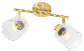 Plafondspot goud met glas 2-lichts verstelbaar - Laura