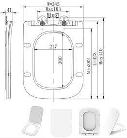 Eastbrook Beddington softclose toiletzitting wit glans