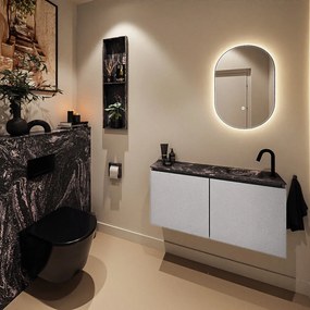 Mondiaz Ture DLux toiletmeubel 100cm plata met wastafel lava rechts met kraangat