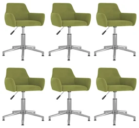 vidaXL Eetkamerstoelen draaibaar 6 st fluweel lichtgroen