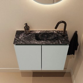 Mondiaz Ture DLux toiletmeubel 60cm greey met wastafel lava rechts met kraangat