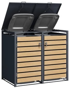 Overdekking voor 2 afvalbakken 120l of 240l Bremen CoverTech
