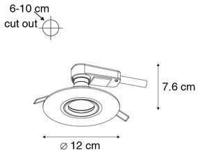 Set van 6 Moderne inbouwspot zwart 12 cm - Buco GU10 Binnenverlichting Lamp