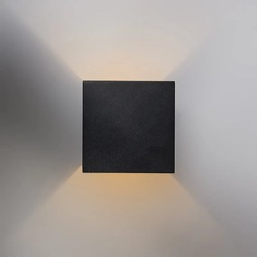 Set van 2 Design wandlampen zwart/goud incl. LED - Caja Modern vierkant Binnenverlichting Lamp