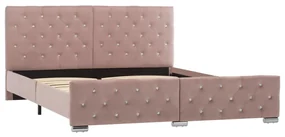 vidaXL Bedframe stof roze 160x200 cm