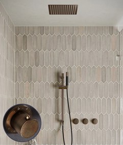 Saniclear Plus Stripes Pro inbouw regendouche met inbouw douchekop 30x30cm, glijstang en staafhanddouche verouderd messing