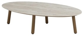 Taste by 4 Seasons Salute salontafel amber met ovaal keramisch tafelblad 120 x 65 cm (H 30 cm) SALE Loungetafel   beige weerbestendig