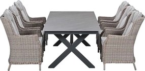 Garden Impressions Marbella tuinset 7-delig vin. willow - Sintra tuintafel 240x100 cm