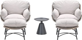Garden Impressions Selene loungestoelen vintage willow - Tepa bijzettafel Ø50x48 cm