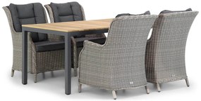 Tuinset 4 personen 160 cm Wicker Grijs Garden Collections Aberdeen/Mazzarino