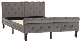 vidaXL Bedframe fluweel grijs 120x200 cm