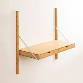 Bamboe Modulaire Wandplank Kolex Wit & Bureau 84 Cm - Sklum