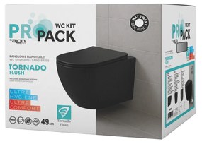 Sanigoods Cyclona compact randloos hangtoilet met tornado flush en zitting zwart mat