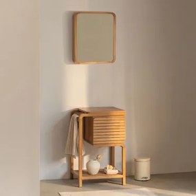 Bradley Teakhouten Badkamermeubelset Zonder Wastafel & Zonder Kraan & ↔︎ 50 Cm & Rechthoekig Met Afgeronde Hoeken En Opbergruimte 45x60 - Sklum