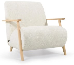Kave Home Meghan Witte Boucle Fauteuil Retro
