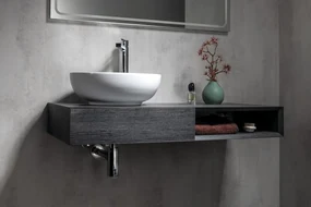 Sapho Rondane keramische waskom 41x41cm wit