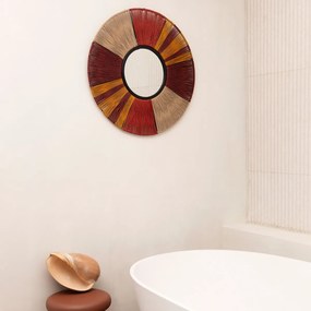 Dutchbone Surya Rope L Ronde Spiegel Kleurrijk Touw 60 Cm - 60x60cm
