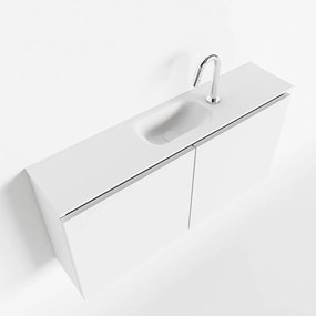 Mondiaz Ture 100cm toiletmeubel talc met wastafel talc midden 1 kraangat