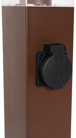 Buitenlamp roestbruin 45 cm met stopcontact IP44 - Malios Design, Modern E27 IP44 Buitenverlichting