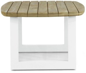 Dining Tuintafel rechthoekig 180 x 100 cm Aluminium/Teak Wit Falcon/Talai