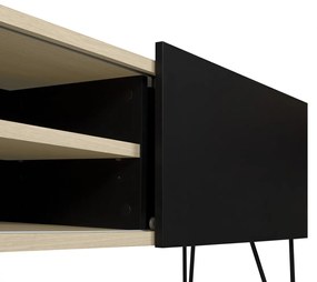 TemaHome Nina Zwart Tv-meubel Met Eiken - 140x42x59cm.