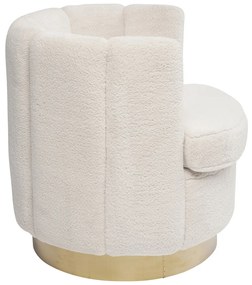Kare Design Silhouette Fur Ronde Teddy Fauteuil Wit