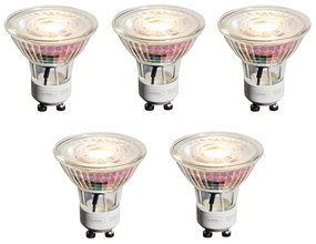Set van 5 GU10 50mm dimbare LED lampen helder 4.9W 450 lm 2700K