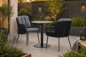 Bistroset 2 personen 70 cm Aluminium/rope Grijs Santika Furniture Santika