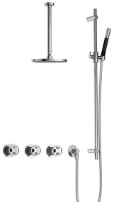 Hotbath Cobber IBSW70 Regendoucheset inbouw - 30cm plafondarm - 20cm ronde hoofddouche - staafhanddouche - glijstang - chroom IBSW70CR37