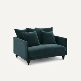 2-zits compacte bank in chenille fluweel, Lazare