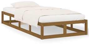 vidaXL Bedframe massief hout honingbruin 75x190 cm 2FT6 Small Single