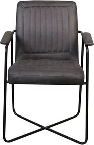 Eetkamerstoel - Henry - lederlook Soft antraciet