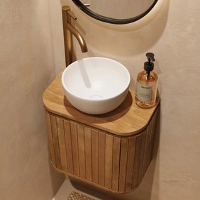 Livli Estrela toiletmeubel links 40cm ribbelfront met witte waskom