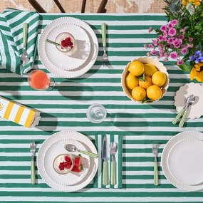 Set van 4 dessertborden in aardewerk met parelrand, Akoya