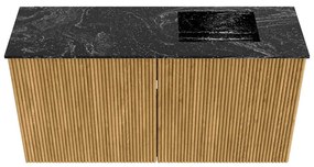 Mondiaz Joya DLux 80cm toiletmeubel oak met wastafel faye rechts zonder kraangat lava