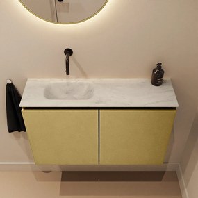 Mondiaz Ture DLux toiletmeubel 80cm oro met wastafel opalo links zonder kraangat