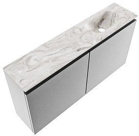 Mondiaz Ture DLux toiletmeubel 100cm plata met wastafel glace rechts zonder kraangat