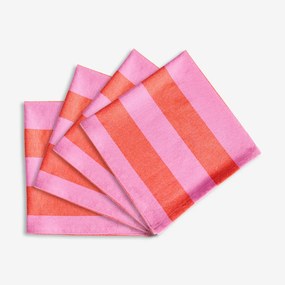 Set van 4 gestreepte servetten, 30% gerecycled katoen, geweven-geverfd, MIRELLA