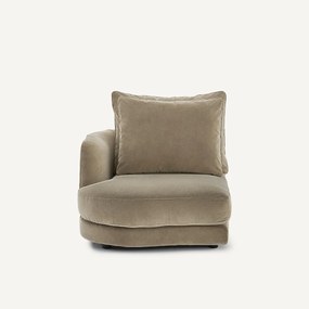 Halve bank links, modulair, van stonewashed fluweel, TIBERIO