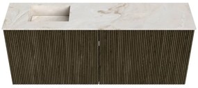 Mondiaz Joya DLux 100cm toiletmeubel shadow met wastafel faye links 1 kraangat frappe
