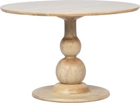 BePureHome Blanco Ronde Eettafel Met Bolpoot Naturel - 120 X 120cm.