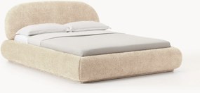 Gestoffeerd bed Alba van teddy bouclé met opbergruimte