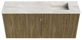 Mondiaz Joya DLux 90cm toiletmeubel dusk met wastafel faye rechts zonder kraangat ostra