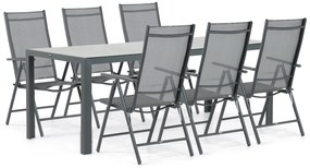 Tuinset 6 personen 210 cm Aluminium/textileen Grijs Domani Furniture Manu/Venustas