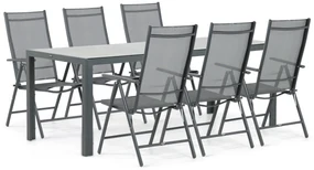 Tuinset 6 personen 210 cm Aluminium/textileen Grijs Domani Furniture Manu/Venustas