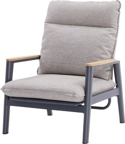 Alzano lounge tuinstoel verstelbaar zand rope aluminium antraciet