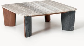 Marmeren salontafel Muno van acaciahout, B 85 cm