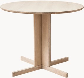 Ronde eikenhouten eettafel Trefoil