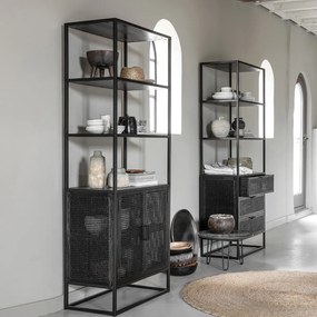Must Living Spiderman Zwarte Kast Met Open Vakken - 75x40x190cm.